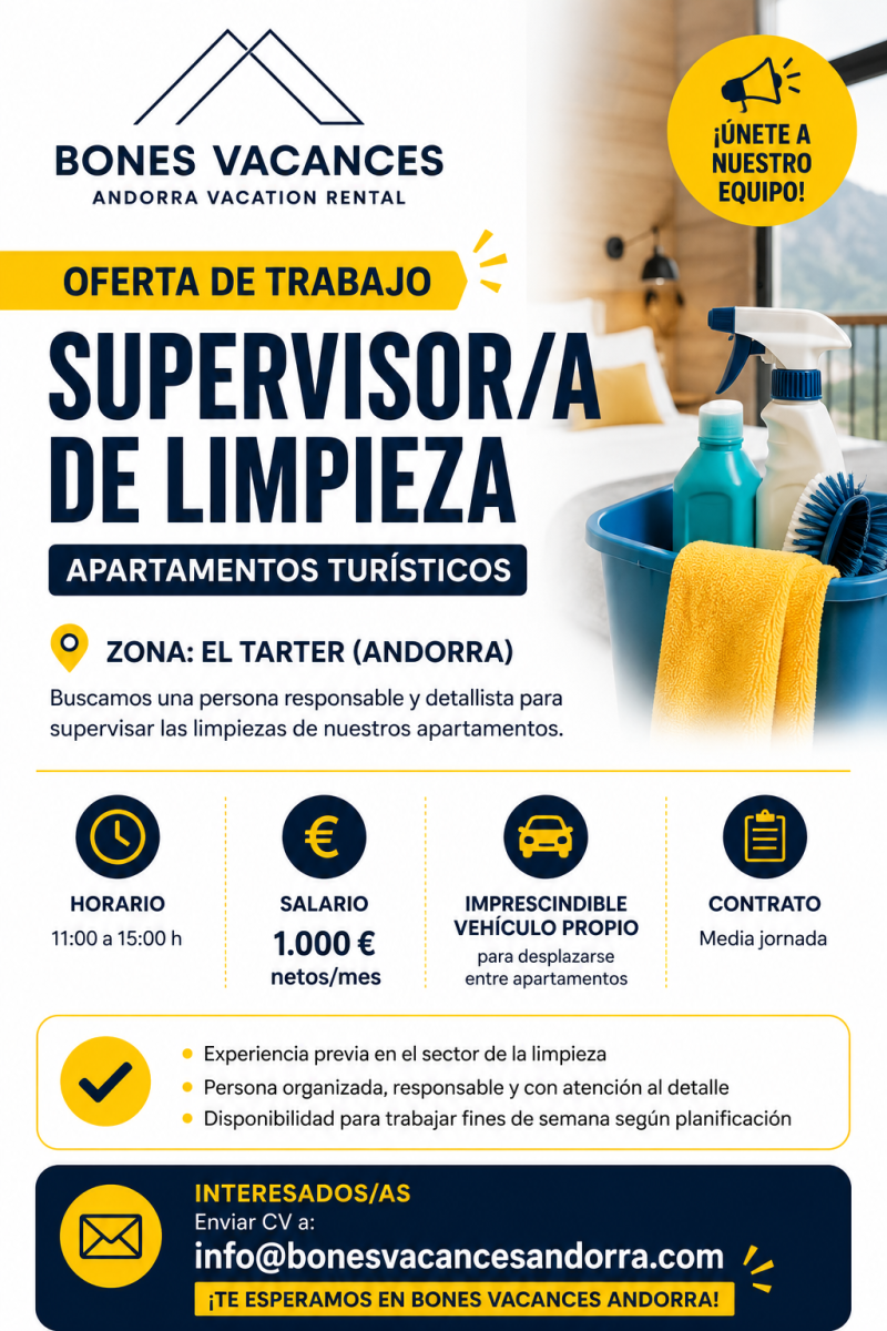 Cleaning supervisor - Tourist apartments