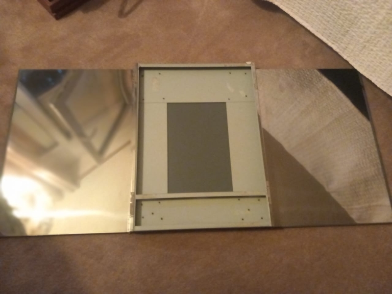 Barber mirror ancien triptyque biseauté – 3 articulated wings