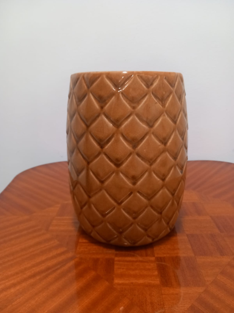 cache-pot Tinte Caramel & Motifs Lozenges / Pineapple