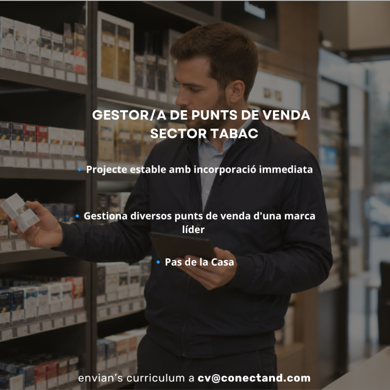 Point of Sale Manager - Tobacco Sector